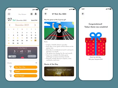 Festive Countdown Calendar | Day-21 (Ui Challenge) calendar mobile app quotes ui uichallenge