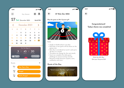 Festive Countdown Calendar | Day-21 (Ui Challenge) calendar mobile app quotes ui uichallenge