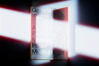 Gamma Katana 3d mockup poster volumetric