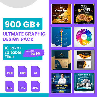 900+ GB Ultimate Graphic Designing Pack. animation branding graphic design logo motion graphics ui