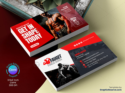 Gym Business Card Design Canva Template bodybuilding business card business card design business card template canva canva fitness business card canva stationery design fitness business review card fitness gym fitness gym business card fitness review card gym center service card personal business card stationery