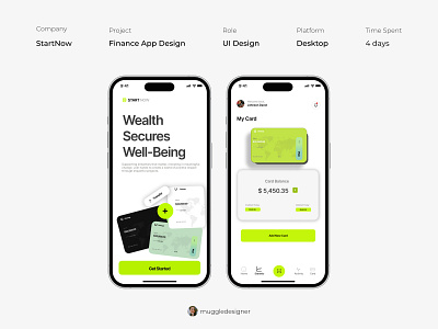 Start Now - Finance App Design by Muggle Designer 3d animation branding design graphic design illustration logo motion graphics ui vector