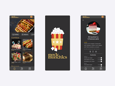 Movie Munchies - Mobile App app design figma food mobile mobile app ui ui design ux ux design