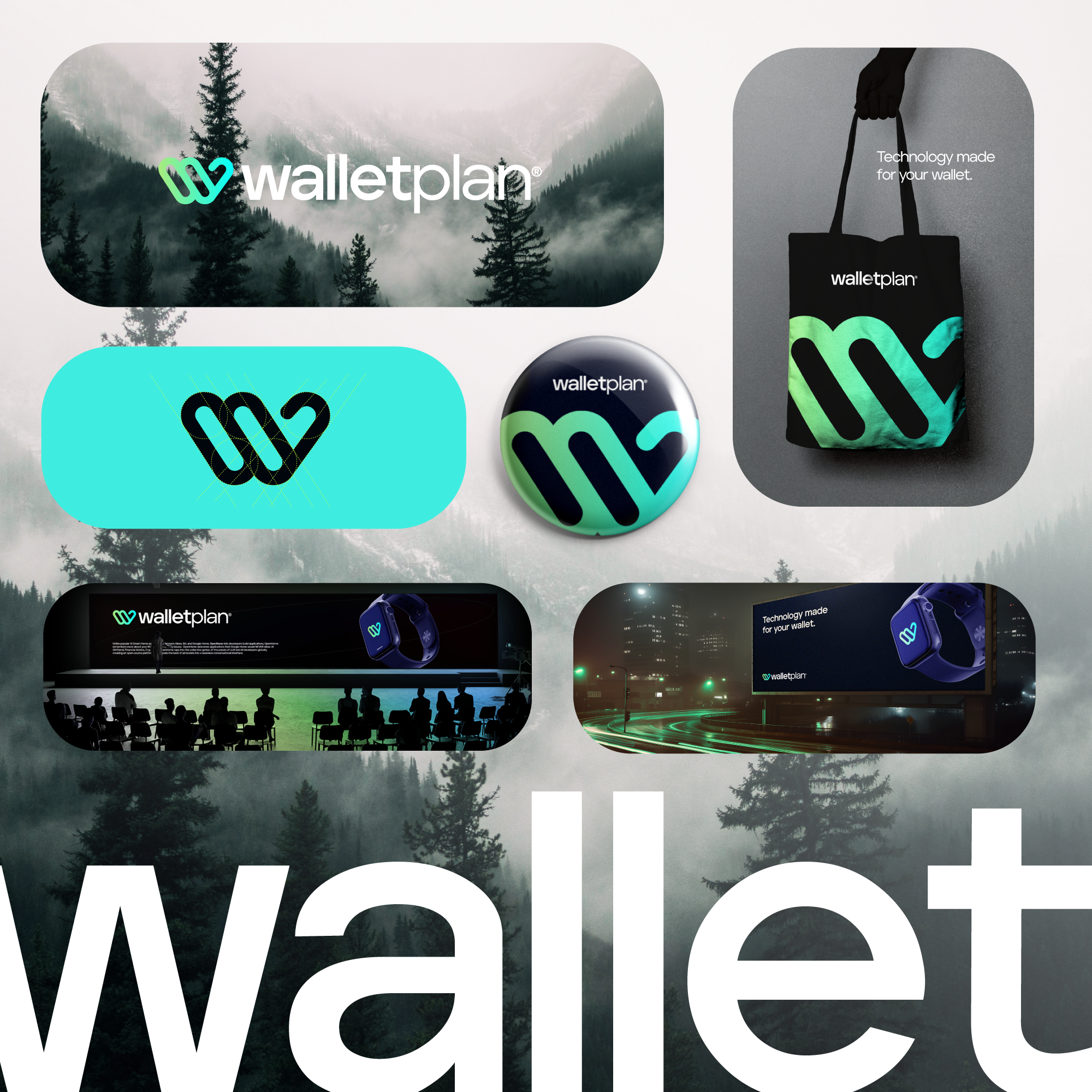 walletplan branding design gradient illustration logo logo design logodesign modern technology ui