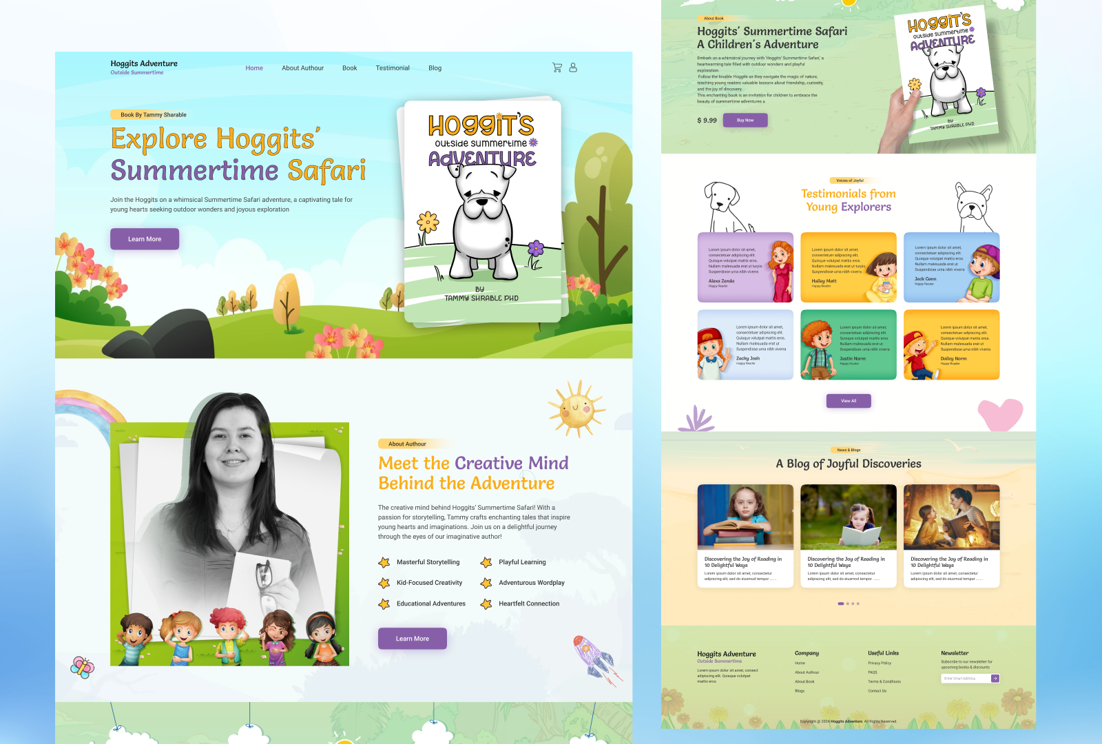 Childern Book Web design author branding childern figma graphic design interactive kids kidsbook kidwebdesign kidwebsite landingpage ui uidesign uiux