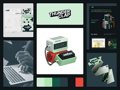 ThunderClap Branding 3d agency animation brand branding collateral color fintech graphic design landing logo minimal motion graphics responsive saas stationery ui webflow website