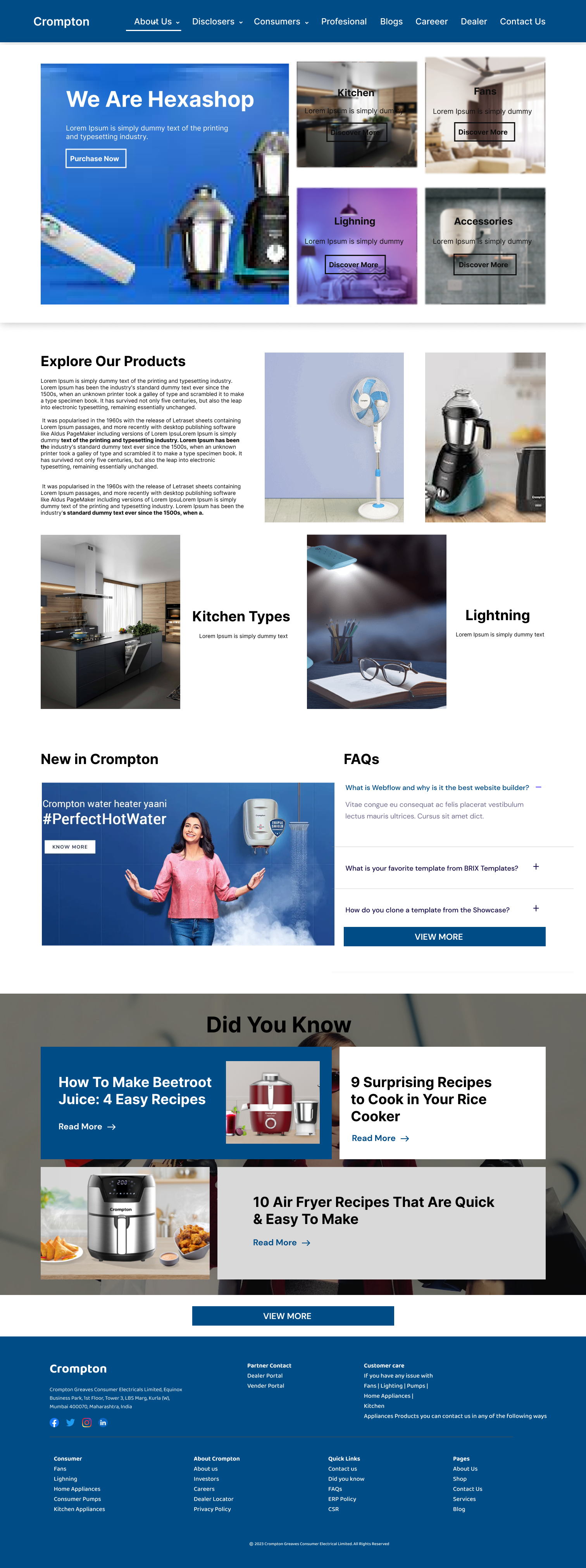 Crompton Redesign crompton redesign figma ui ux web design