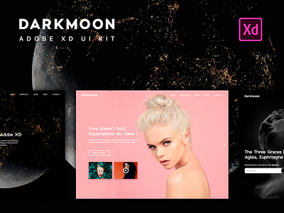 Dark moon UI Kit. UXUI Design adobe blog dark moon ui kit. uxui design darkmoon ecommerce graphic interface ios app ios design media news ui ui kit ui set uikit uiux user interface design ux web web design