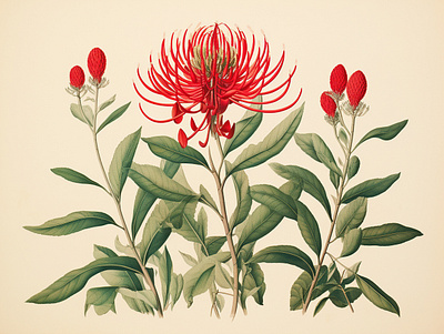 Exotic Flower Botanical Drawing botanical art floral flowers illustration