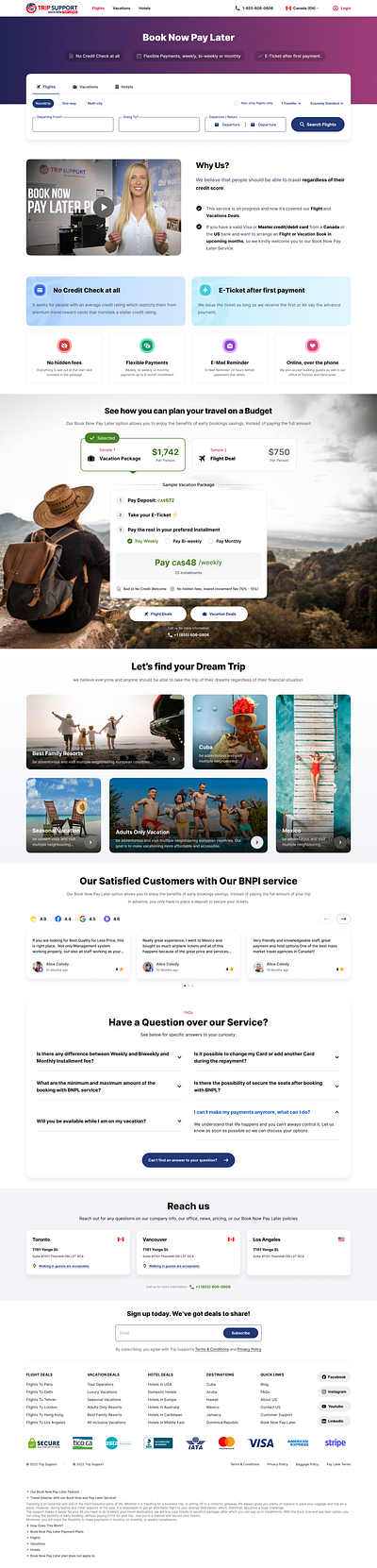 BNPL Landing Page Travel agency bnpl book now pay later minimal travel agency ui uiux user experience user interface