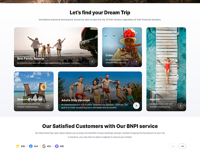 BNPL Landing Page Travel agency bnpl book now pay later minimal travel agency ui uiux user experience user interface