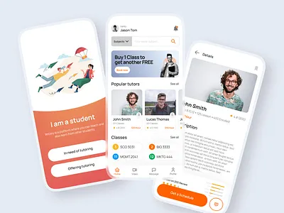 Tutor Finding & Hiring App app education finding flat illustration index learning list login netro netrosyatems onboarding request search teacher tutor tutor website ui web website