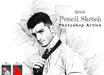 Quick Pencil Sketch Photoshop Action photoshop action