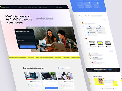 Academy Website Landing Page UI academylanding academylandingpagedesign academywebdesign academywebsite corseui course courselandingpage design learningplatform onlineclass onlinecourse onlinelearning ui uidesign uiux uiuxdesign uxdesign webdesign website websitedesign