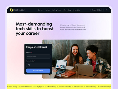 Academy Website Landing Page UI academylanding academylandingpagedesign academywebdesign academywebsite course courselandingpage courseui design learningplatform onlineclass onlinecourse onlinelearning ui uidesign uiux uiuxdesign uxdesign webdesign website websitedesign