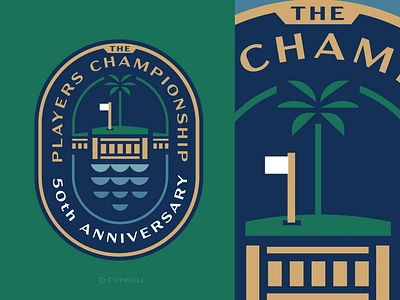 Players Championship - 50th Anniversary badge branding brandmark championship florida golf golfing identity illustration island logo logodesign palm tree pga pgatour sports vector