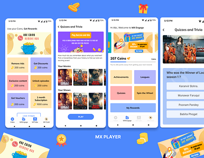 Gamification UI Design- MX Player entertainment ui gamification mx player mx player redesigned ui ux