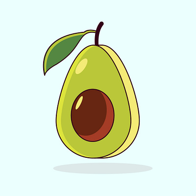 Avocado illustration, Vector tracing adobe illustrator fruits graphic design illustration vector tracing