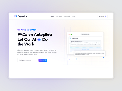 Faqscribe ai bot chat chatbot clean design faq faqs get graphic design website
