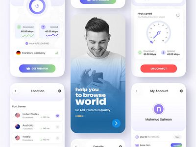 OnVPN - VPN Mobile App brand guidelines clean connection internet ip logo design minimal mobile app premium privacy protection proxy responsive design secure security startup vpn design vpn mobile app web website