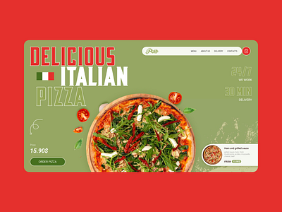 Delicious Italian Pizza concept composition delicious design food graphic design pizza restaurant ui