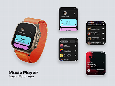 Music Player App for Apple Watch 100daysui apple watch dailyui design music music player product design ui ui design uiux uiux design ux ux design watch app