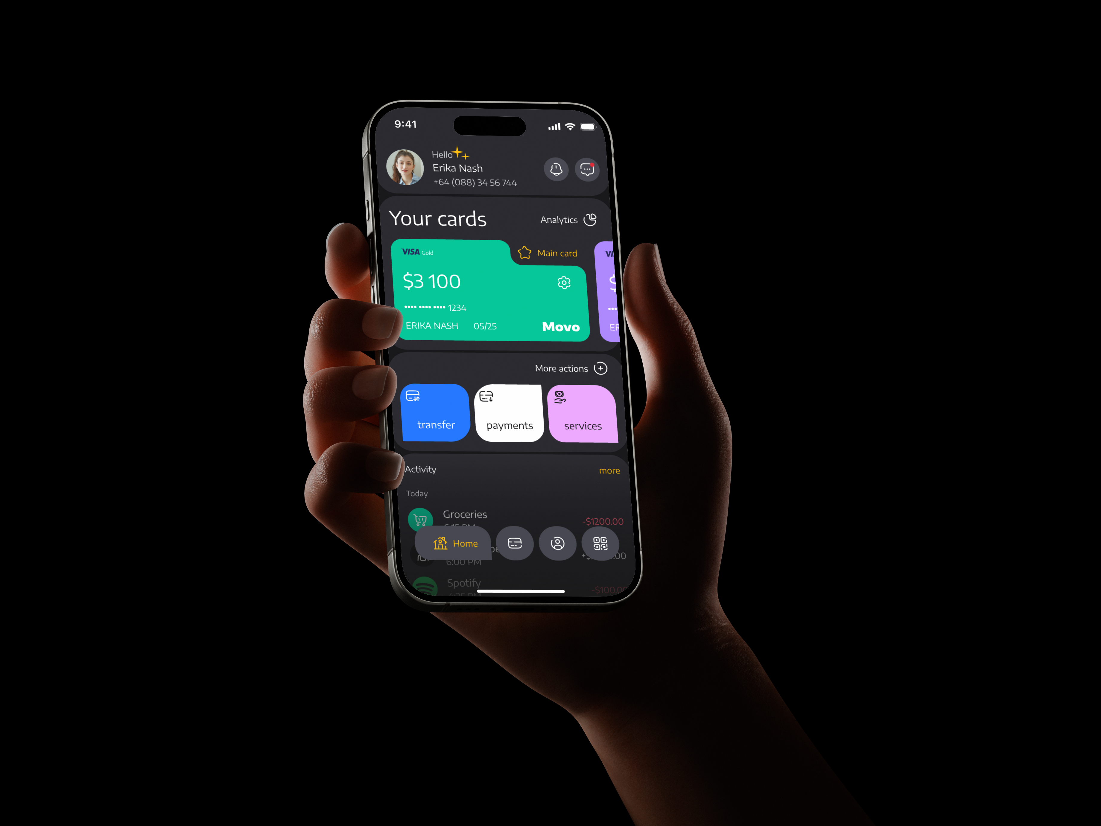 MOVO BANK - Mobile App Design app appdesign bankingapp branding design internetbanking logo mobile mobileapp onlinebanking ui ux
