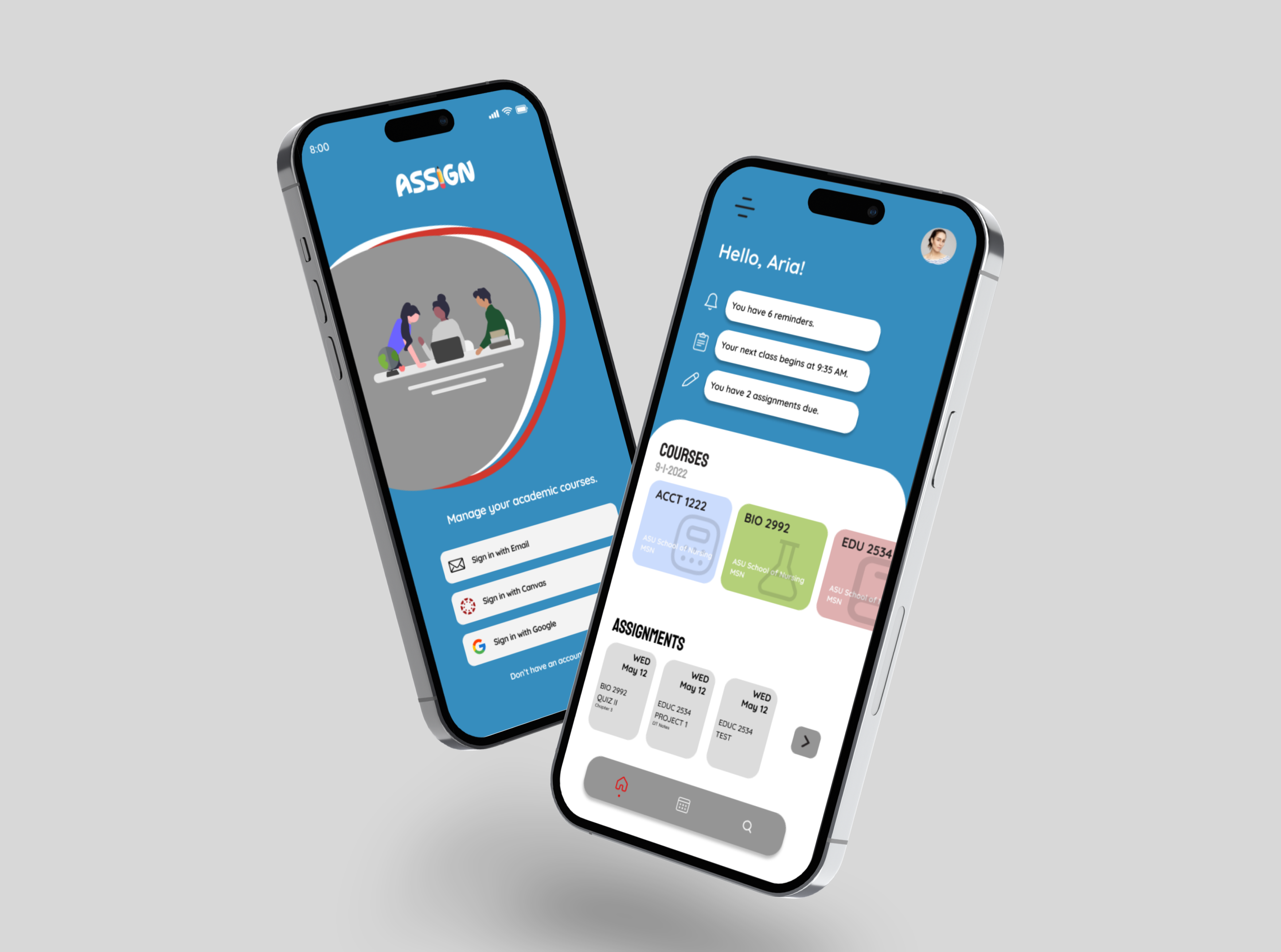 Academic Course Management and Calendar App UX UI Design app branding calendar calendar app courses design graphic design illustration iphone app logo mobile school typography ui ux vector