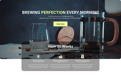 Coffee Machine Landing page with E-commerce app branding design graphic design illustration logo typography ui ux vector