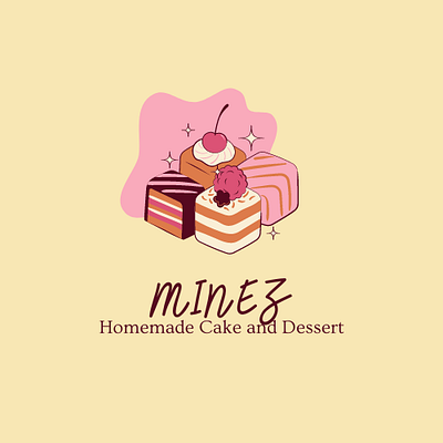 Aesthetic Cake Shop Design aesthetic brownies cake cakeshop cupcake dessert pink simple yellow