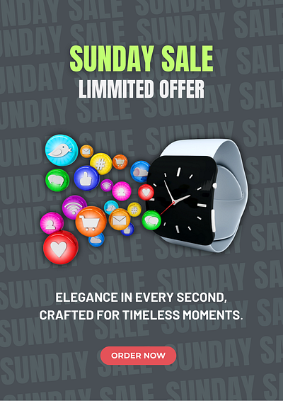 Simple minimalist watch poster 3d animation branding graphic design motion graphics ui