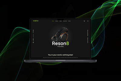 Headset store landing page 3d motion graphics ui