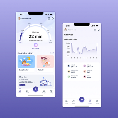 Baby Sleep Tracker baby sleep tracker mobile app monitoring tracking visual design