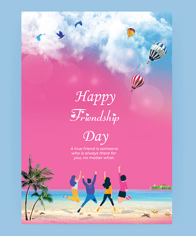 Happy Friendship day ai card design friend card friendship day card happy friendship day illustration nice card sea beach