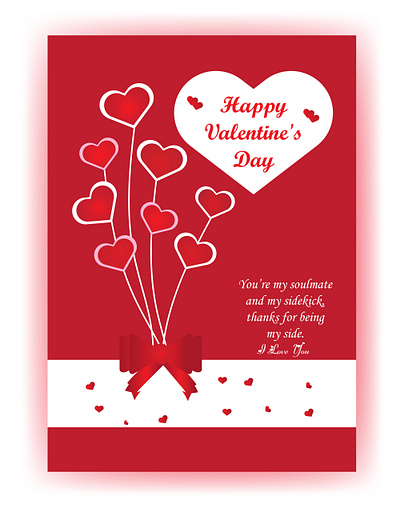 Happy Valentine's day ai card design heart shape card illustration love card soulmate wish valentine card valentines