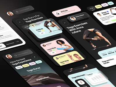 Yoga App UI branding daily ui designer graphic design logo meditation mobile app mobile ui ui uidesign uiux yoga yoga app