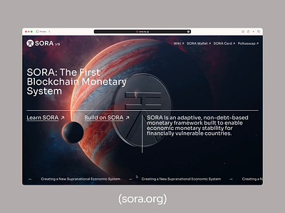 SORA website homepage animation design graphic design site ui web website