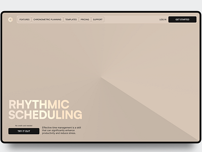 Rhythmic scheduling - Time management landing page (7/365) 365 heroes beige hero design landingpage scheduling soft pallete software time time management ui