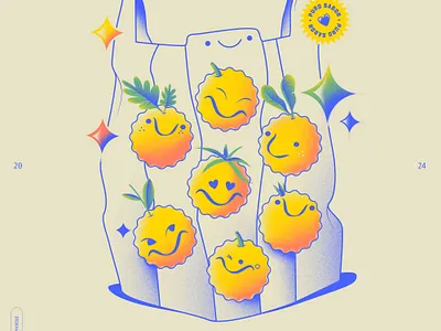 Grocery Bag bad branding characters diesign graphic design grocery illustration shine shopping