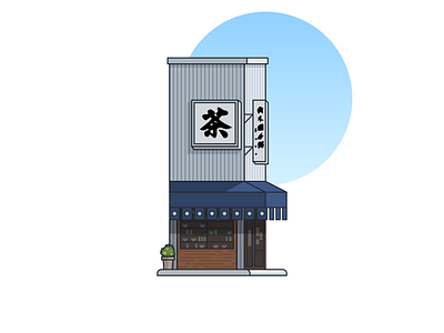 Japanese Storefront 01 asian facade illustrator japan japanese minimalist store storefront vector