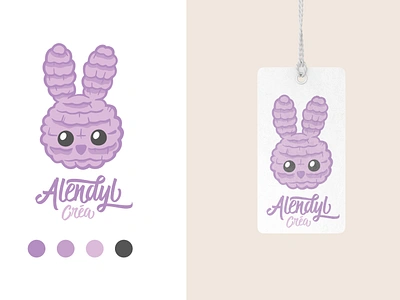 Logotype for "Alendyl Crea" creator crochet illustrator logo logotype procreate rabbit vector