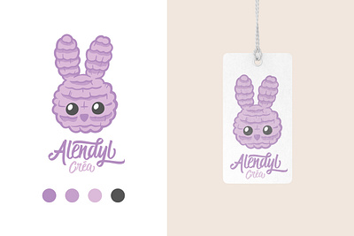 Logotype for "Alendyl Crea" creator crochet illustrator logo logotype procreate rabbit vector