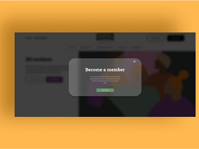 Pop-up Overlay 3d animation becomeamember branding challenge dailychallenge dailyui design graphic design illustration logo motion graphics overlay ui ux