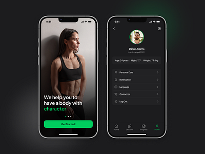 Fitness mobile iOS app app design graphic design ui