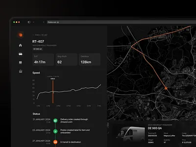Postex - Tracking Dashboard cargo dark mode dashboard delivery figma soft tracking web