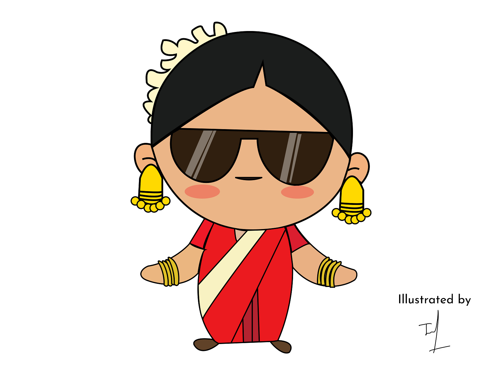 tamil-girl-illustration-by-imran-on-dribbble