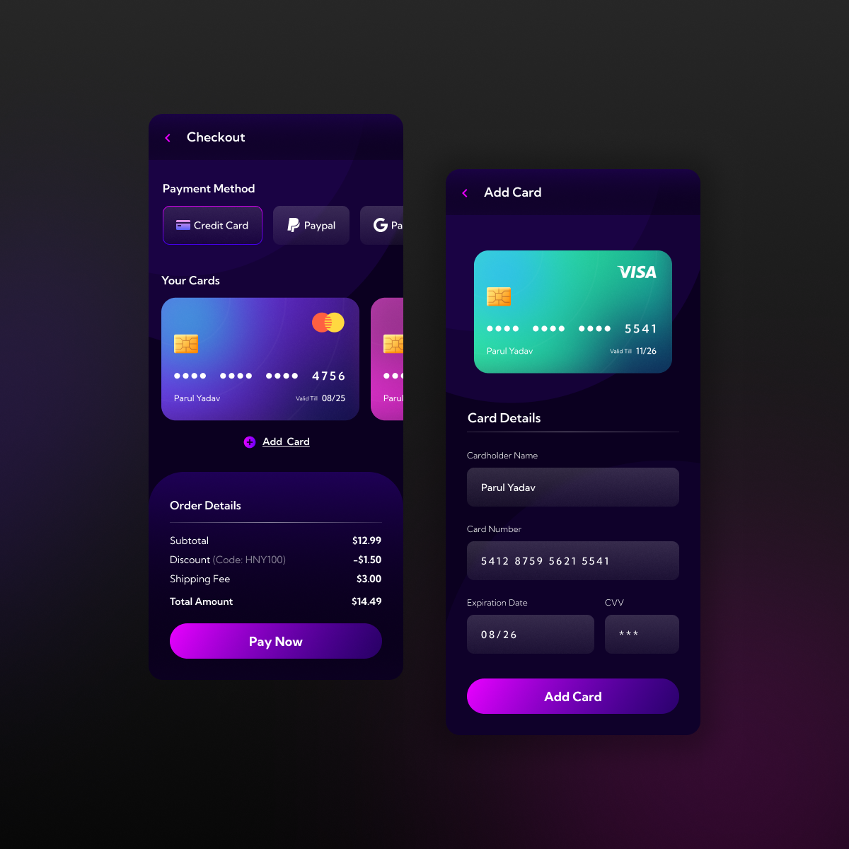 Payment Page UI by Parul Yadav on Dribbble