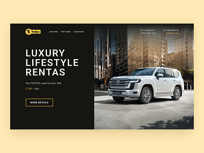Concept Luxury lifestyle! car rent concept creative design interface lending ui ux
