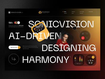 SonicVision - Synesthetic Soundscapes AI Tool ai ai tool innovation sound tech ui ux web design website