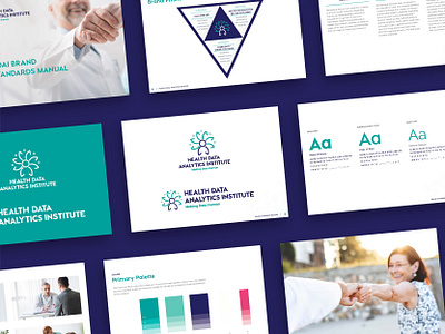 HDAI brand guide analytics blue brand brand guide branding data design green guide hdai health institute logo photo photography photos pink purple type white